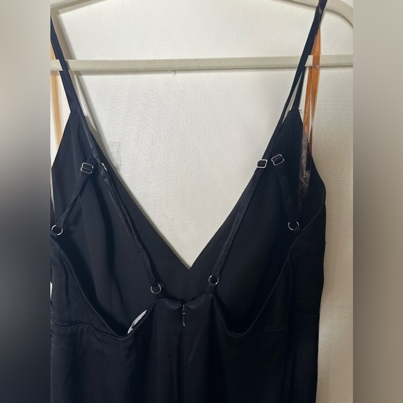 Fame and Partners Benton Jumpsuit Black Satin Size 14 - Picture 4 of 10